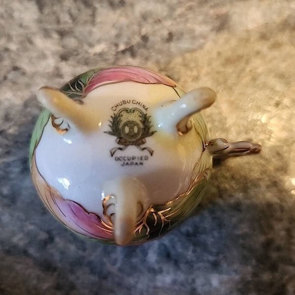 Chubu China Tea Cup Occupied Japan Gold Trim Footed Rose Floral Demitasse - Picture 9 of 9